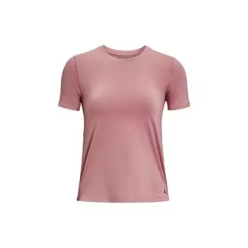 Under Armour Однотонная женская футболка с круглым вырезом, сетчатой спинкой и коротким рукавом, розовая 1379043-697 S