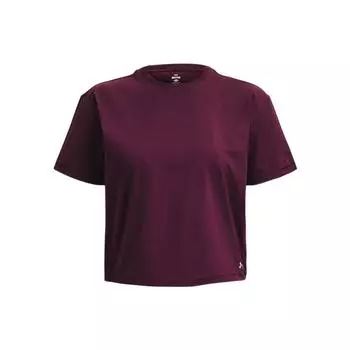 Under Armour Однотонная укороченная футболка с круглым вырезом и коротким рукавом, женские топы, рок-фиолетовый 1376339-572 M