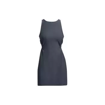 Under Armour Solid Color Round Neck Slim Fit Short Sleeveless Dress Women dresses Gray 1382715-044 M