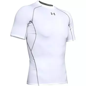 Under Armour Solid Color Small Logo Quick-Dry Fitted Sports Raglan Short Sleeve T-Shirt Men Tops White 1358547-100 M