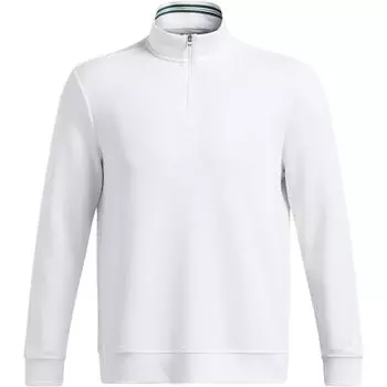 Under Armour Solid Color Stand Collar Half Zip Long Sleeve Sweatshirt Men sweatshirt White 1388715-100 XL