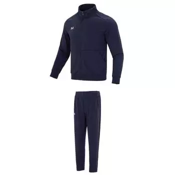 Under Armour Solid Color Stand Collar Lightweight Zip Comfortable Jacket Mid Waist Long Pants Casual Sports Set Unisex Set 23600304-409+23600703-409 S