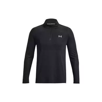 Under Armour Solid Color Stand Collar Pullover Long Sleeve T-Shirt Men Tops Black 1378168-001 3XL
