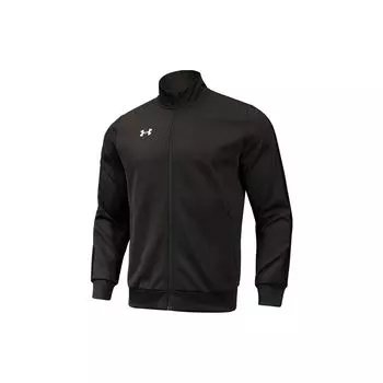 Under Armour Solid Color Stand Collar Zip Sports Knit Jacket Men Jackets Black 22500409-001 XL