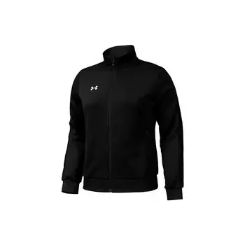 Under Armour Solid Color Stand Collar Zip Sports Knit Jacket Women Jackets Black 22500412-001 S