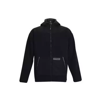 Under Armour Solid Color Zip-Up Hooded Long Sleeve Jacket Men jackets Black 1372656-001 L