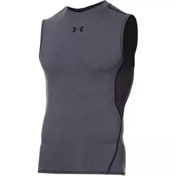 Under Armour Solid Logo Crew Neck Pullover Vest Men Vests Gray 1358548-019 XXL