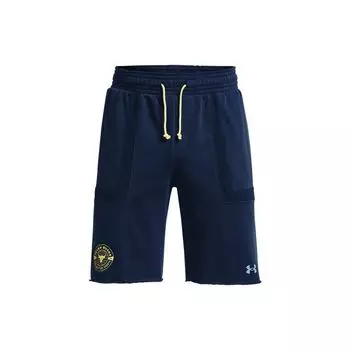 Under Armour Спортивные шорты прямого кроя с сплошным логотипом и шнурком, мужские шорты темно-синего цвета 1370454-408 L