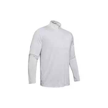 Under Armour Футболка мужская с принтом логотипа, воротником-стойкой, полумолнией и ретро-плечом, белая 1328495-014 XXXL