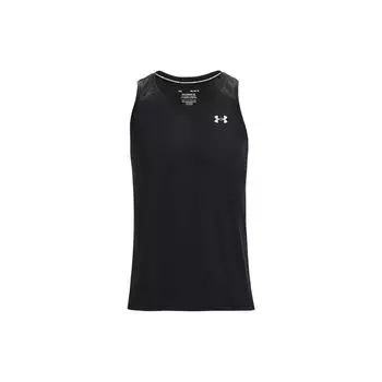 Under Armour Solid Logo Slim Fit Дышащая майка для бега Мужские топы Черные 1361468-001 L