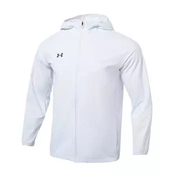 Under Armour Solid Logo Zip-Up Hooded Windbreaker Jacket Unisex Jackets White 24600410-100 M