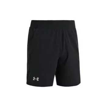 Under Armour Прямые шорты с однотонным принтом и маленьким логотипом Мужские брюки Черные 1370999-002 L
