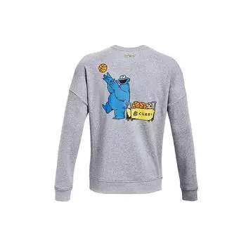 Under Armour Совместная работа Curry X Sesame Street, спортивный свитшот с круглым вырезом и принтом в виде печенья Curry, мужская толстовка серого цвета 1369618-011 XXL