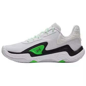 Under Armour Spawn 7 White Green Shock Black Unisex Sneakers 3028461-101 42.5