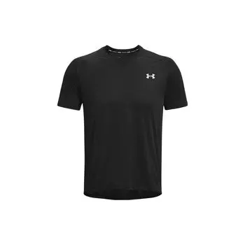 Under Armour Сплошная цветная футболка для бега с круглым вырезом и короткими рукавами, мужские топы, черные 1371129-001 M