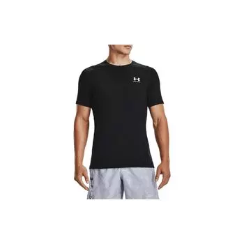 Under Armour Сплошная цветная футболка с буквенным принтом и логотипом с круглым вырезом и короткими рукавами, мужские топы, черные 1361683-001 M