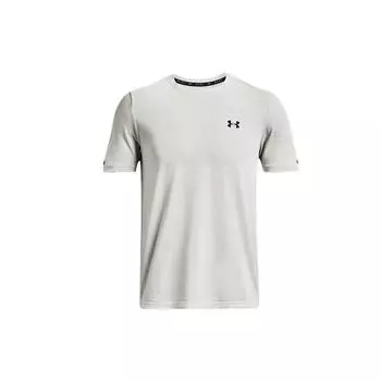 Under Armour Сплошная тренировочная спортивная футболка с коротким рукавом, мужские топы, светло-серая 1376781-100 S