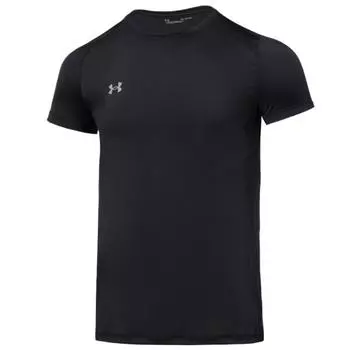 Under Armour сплошной цвет беговая повседневная дышащая футболка с круглым вырезом с коротким рукавом мужские топы черные 23500506-001 M