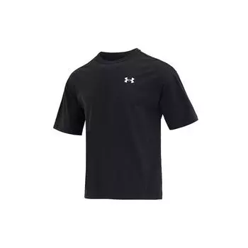 Under Armour сплошной цвет повседневная спортивная футболка с коротким рукавом и круглым вырезом мужские топы черные 1376560-001 S
