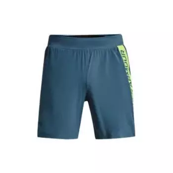 Under Armour сплошной цвет с эластичной резинкой на талии, прямые 7-дюймовые шорты для бега, мужские брюки, синие 1377003-414 L