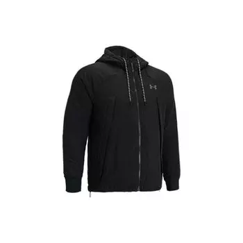 Under Armour Сплошной цвет с принтом логотипа Повседневная куртка с капюшоном Мужская верхняя одежда Черный 1369311-001
