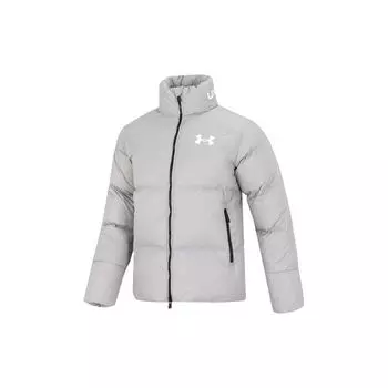Under Armour Сплошной цвет Спортивная повседневная куртка-пуховик с воротником-стойкой Мужская верхняя одежда Серый 1375449-558 L