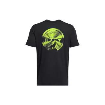 Under Armour Спортивная футболка Johnson Series Night Letter Print Crew Neck с круглым вырезом для мужчин, черные 1379751-001 L