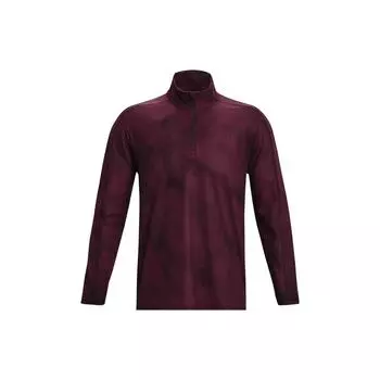 Under Armour Спортивная футболка Meridian с длинным рукавом и застежкой-молнией 1/4, мужские топы, темно-коричневый-красный 1380984-600 S