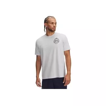 Under Armour Спортивная футболка с принтом Athletics, повседневная, с круглым вырезом, с коротким рукавом, мужская, топы, дымчато-серая 1390171-014 L
