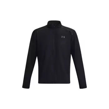 Under Armour Спортивная куртка на молнии с защитой от солнца, с воротником-стойкой, мужская, черная 1376797-001 L
