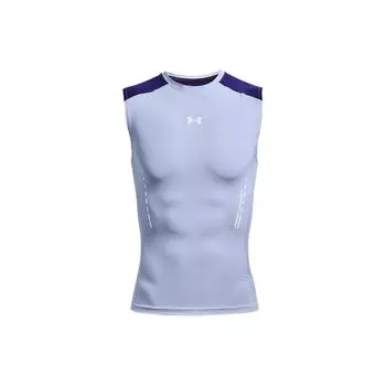 Under Armour Спортивная одежда для бега, фитнеса, тренировок, мода, повседневная, дышащая, удобная, с круглым вырезом, без рукавов, жилет для мужчин, светло-голубой 1370656-438 S