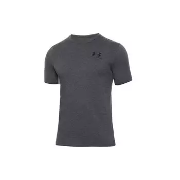 Under Armour Спортивная повседневная футболка с коротким рукавом и буквенным принтом, мужские топы, темно-серый цвет 1326799-019 S