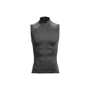 Under Armour Спортивная рубашка с высоким воротом без рукавов, компрессионная, мужская, серая 1361521-090 L