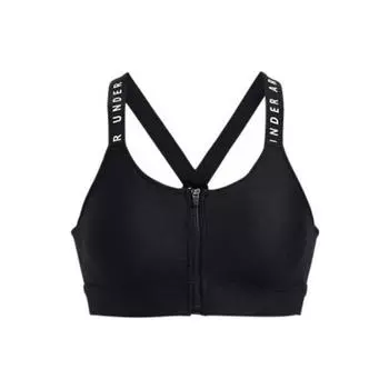 Under Armour Спортивный бюстгальтер Infinity High-Intensity с U-образным вырезом на спине и принтом логотипа, женское нижнее белье, черное 1373860-001 S