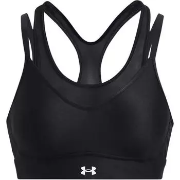 Under Armour Спортивный бюстгальтер Infinity Solid Back Cross Mesh с низкой ударопрочностью, женское нижнее белье, черный 1376886-001 S