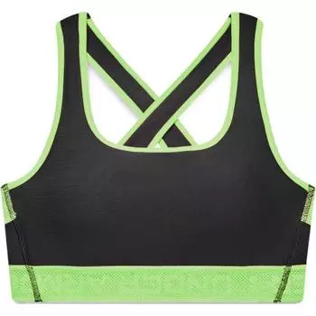 Under Armour Спортивный бюстгальтер со средней поддержкой и перекрестными краями, нижнее белье черного цвета 1371372-010 XS