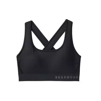 Under Armour Спортивный бюстгальтер средней длины с крестообразной спинкой и подкладкой, женское нижнее белье, черный 1307200-001 S