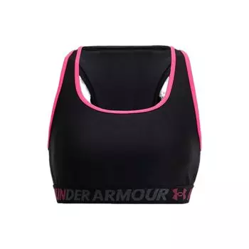 Under Armour Спортивный бюстгальтер средней поддержки с логотипом в виде печатных букв женское нижнее белье черный 1371059-001 S