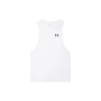 Under Armour Спортивный тренировочный жилет свободного кроя с круглым вырезом, мужские топы, белый цвет 1329286-101 XXL