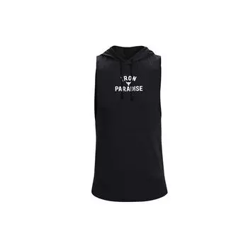 Under Armour Спортивный жилет с капюшоном и буквенным узором без рукавов, мужские топы, черный цвет 1365215-001 L