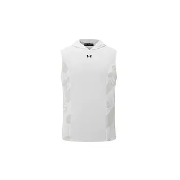 Under Armour Sports Running Fitness Basketball Moisture Wicking Quick Dry Hooded Sleeveless Vest Unisex Vests White 24500001-100 M