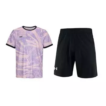 Under Armour Sports Series Casual Round Neck Short Sleeve Solid Color Versatile Shorts Fitness Set Men sets 25500516-647+22500214-001 XL