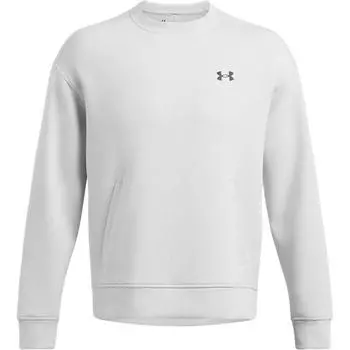 Under Armour Sportstyle FW24 Fleece Crew Neck Comfortable Loose Knit Sweatshirt Men Sweatshirt Modern-Gray Light-Stone Black 1389478-011 XL