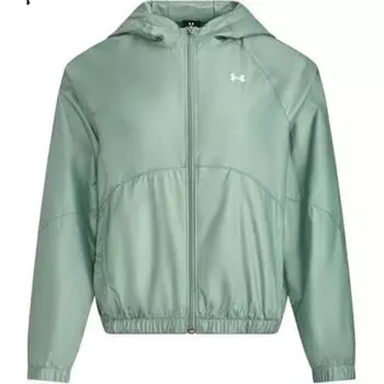 Under Armour Sportstyle FW24 Windbreaker Fashionable Comfortable Versatile Hooded Jacket Women jackets Lime-Green 1382698-348 S