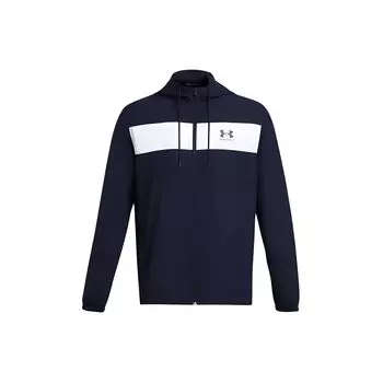 Under Armour Sportstyle Hooded Printed Letter Zip Design Jacket Men Jacket Navy-Blue 1361621-410 L