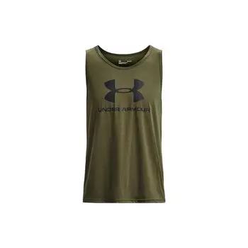 Under Armour Sportstyle с логотипом и принтом, свободная майка для фитнеса и тренировок, мужские топы, темно-зеленый 1329589-390 L