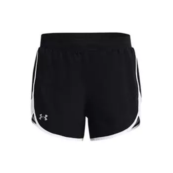 Under Armour SS23 Однотонные шорты со средней посадкой и принтом логотипа для женщин, черные 1369757-001 L
