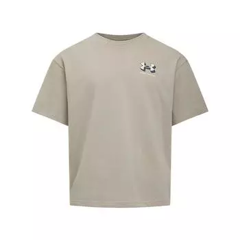 Under Armour SS25 Минималистичная футболка свободного кроя с коротким рукавом Мужские топы Серо-коричневый Пыльно-розовый Штормовой серый 1387285-203 XL