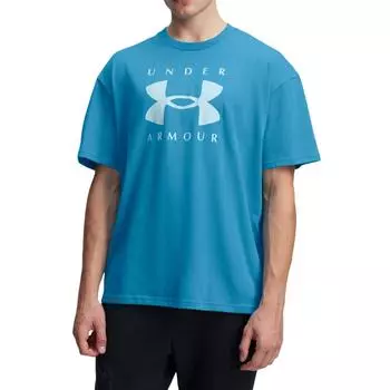 Under Armour Стильная Удобная Простая Футболка с коротким рукавом Мужские топы Синий 1389146-452 S