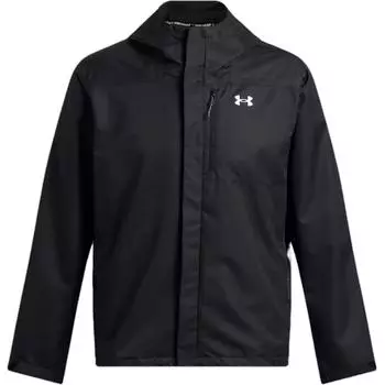 Under Armour Storm 2.0 три в одном модная однотонная куртка с капюшоном на молнии и небольшим логотипом, длинные рукава, мужские куртки, черный цвет 1371585-002 XL